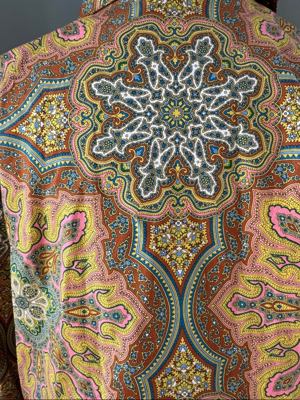 LaFayette 148 cotton brown pink paisley front‎ tie button down NWOT size 16 - Picture 5 of 11